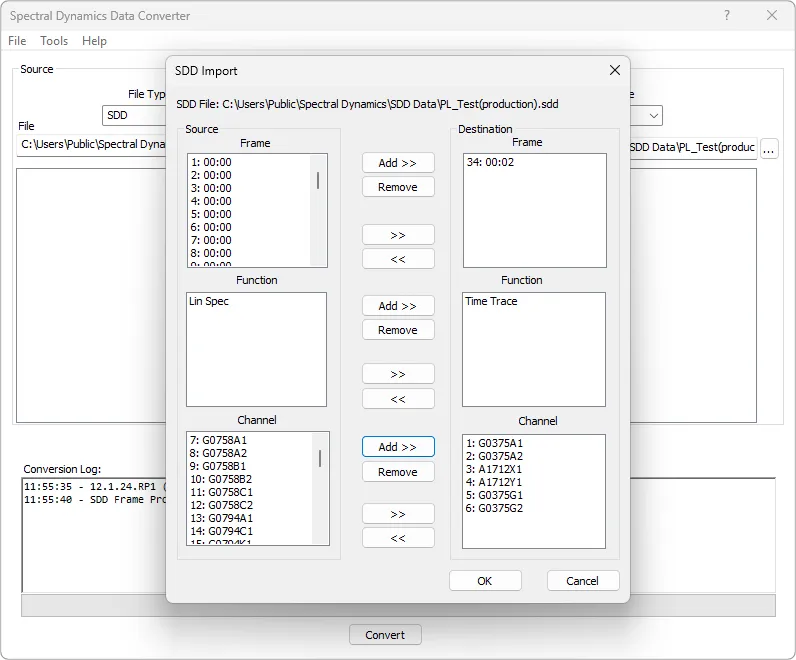 Data Conversion Software Spectral Dynamics' Data Conversion utility can be used to convert data files to different file formats for importing/exporting between applications.