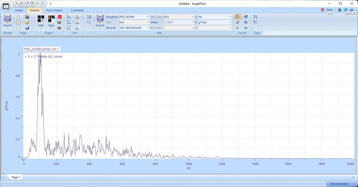 GTX Application GTX application window showing results of PSD normalization calculation