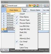 Configure which attributes to show in process line status panel