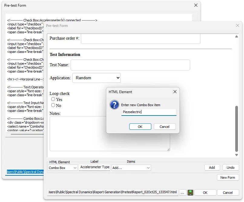Panther Report Generation Panther pre and post-test forms, configurable using HTML