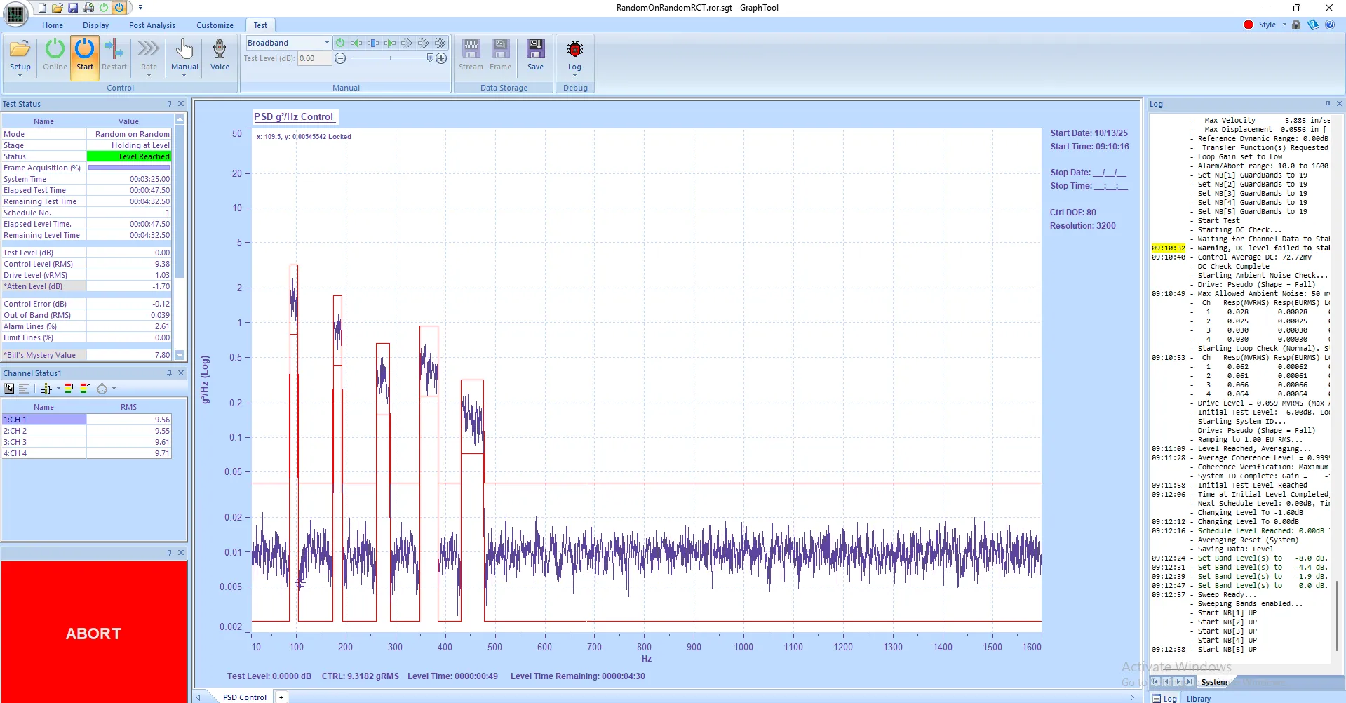 Panther Random on Random Panther Random on Random enables simultaneous control of multiple independent random vibration sources, providing accurate broadband spectral control.