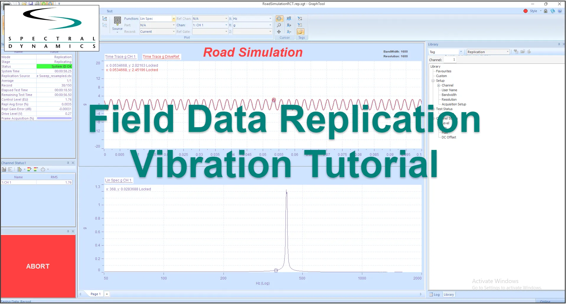  Field Data Replication Vibration Tutorial Title Screen