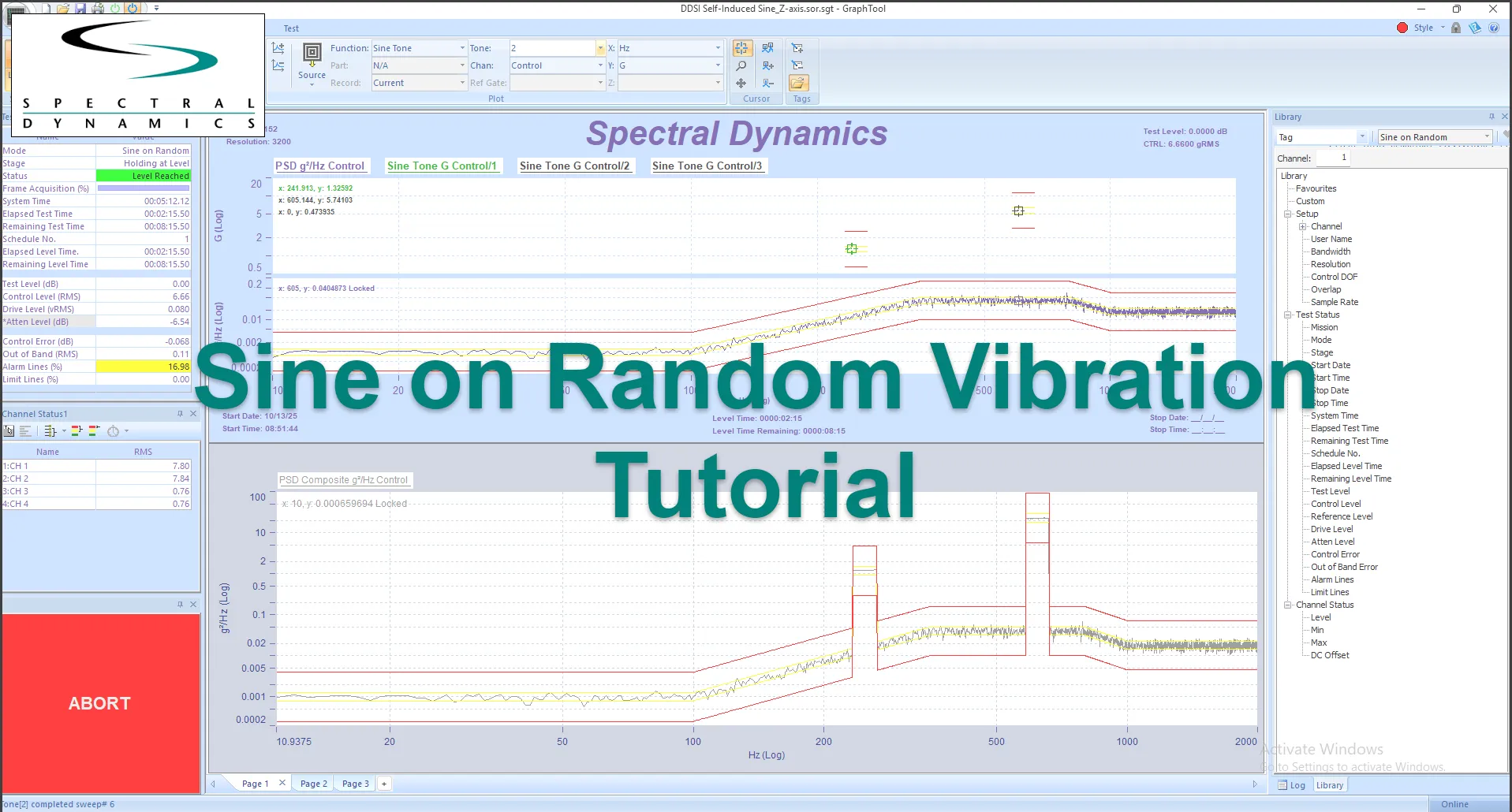 Sine on Random Random Vibration Tutorial Title Screen