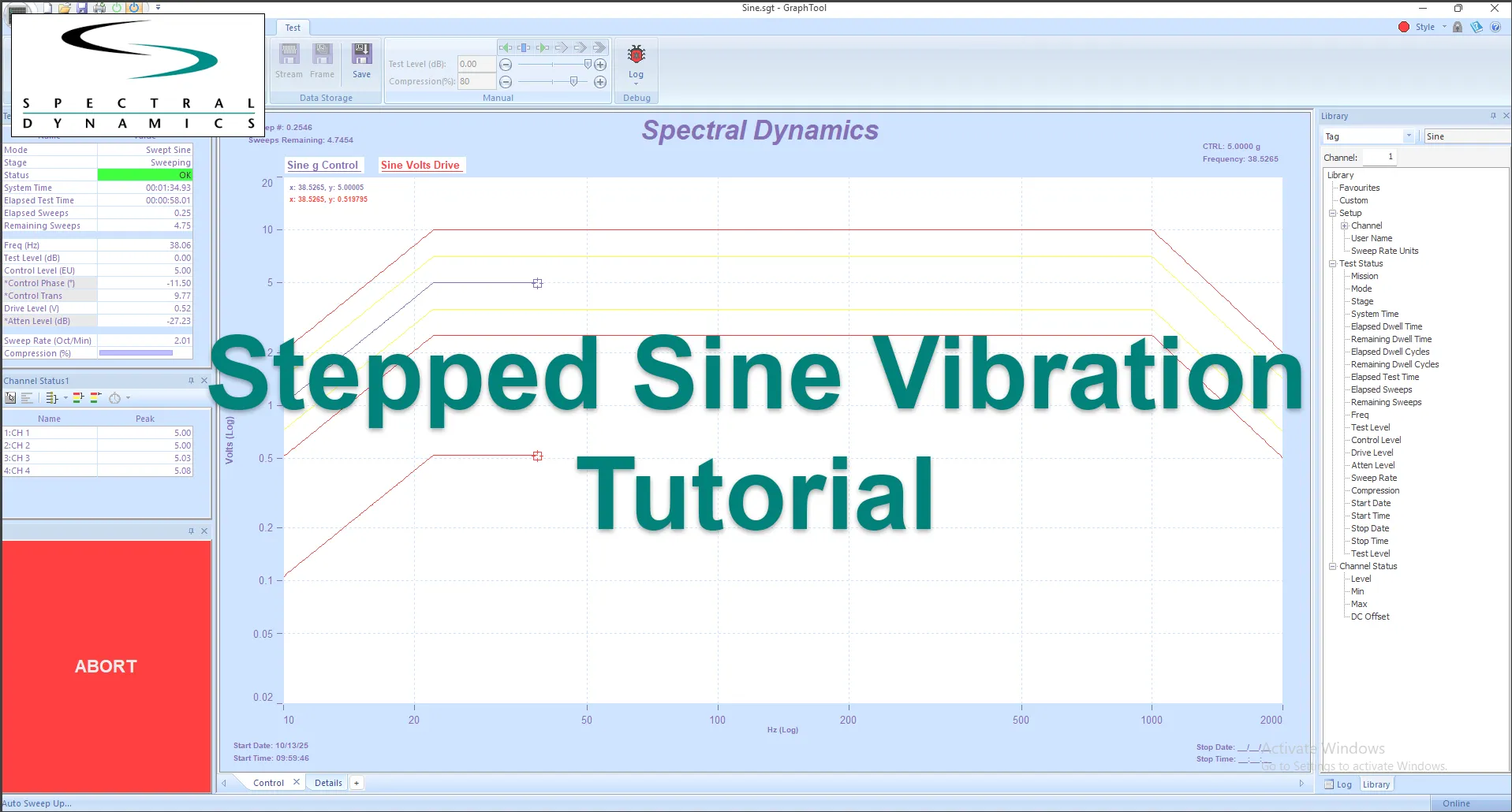 Stepped Sine Vibration Tutorial Title Screen