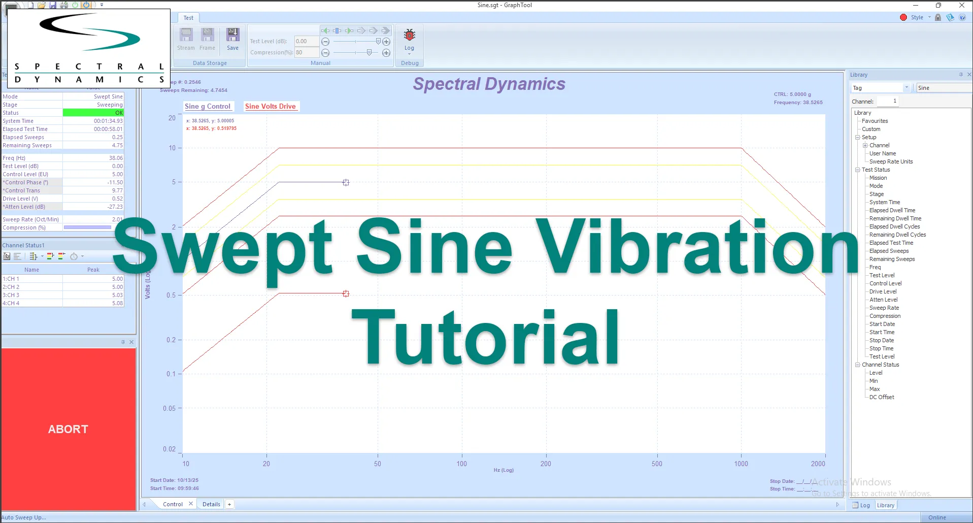 Swept Sine Vibration Tutorial Title Screen
