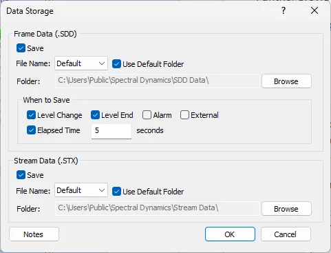 Panther's Data Storage dialog for Random Application